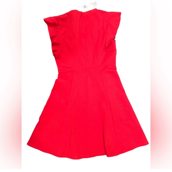 Red Flutter Sleeve Mini Dress XS BCBGeneration V-Neck Cocktail Party Date Night - Picture 3 of 5